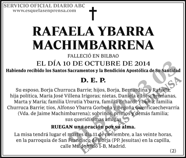 Rafaela Ybarra Machimbarrena